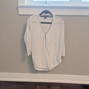 Express 3/4 Sleeve White Sweater